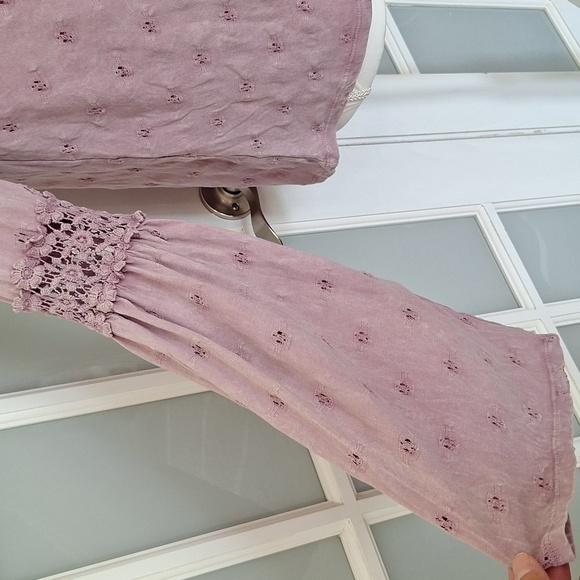 Anthropologie Eri + Ali Calvie Eyelet Top in Lavender - Picture 7 of 16